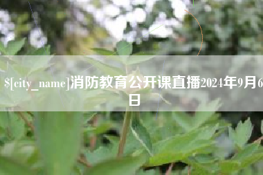巴彦淖尔消防教育公开课直播2024年9月6日