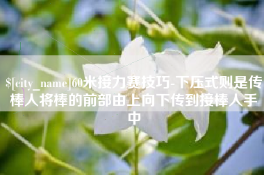 巴彦淖尔60米接力赛技巧-下压式则是传棒人将棒的前部由上向下传到接棒人手中