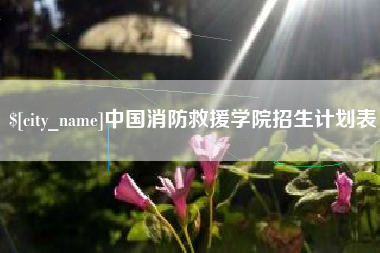 巴彦淖尔中国消防救援学院招生计划表